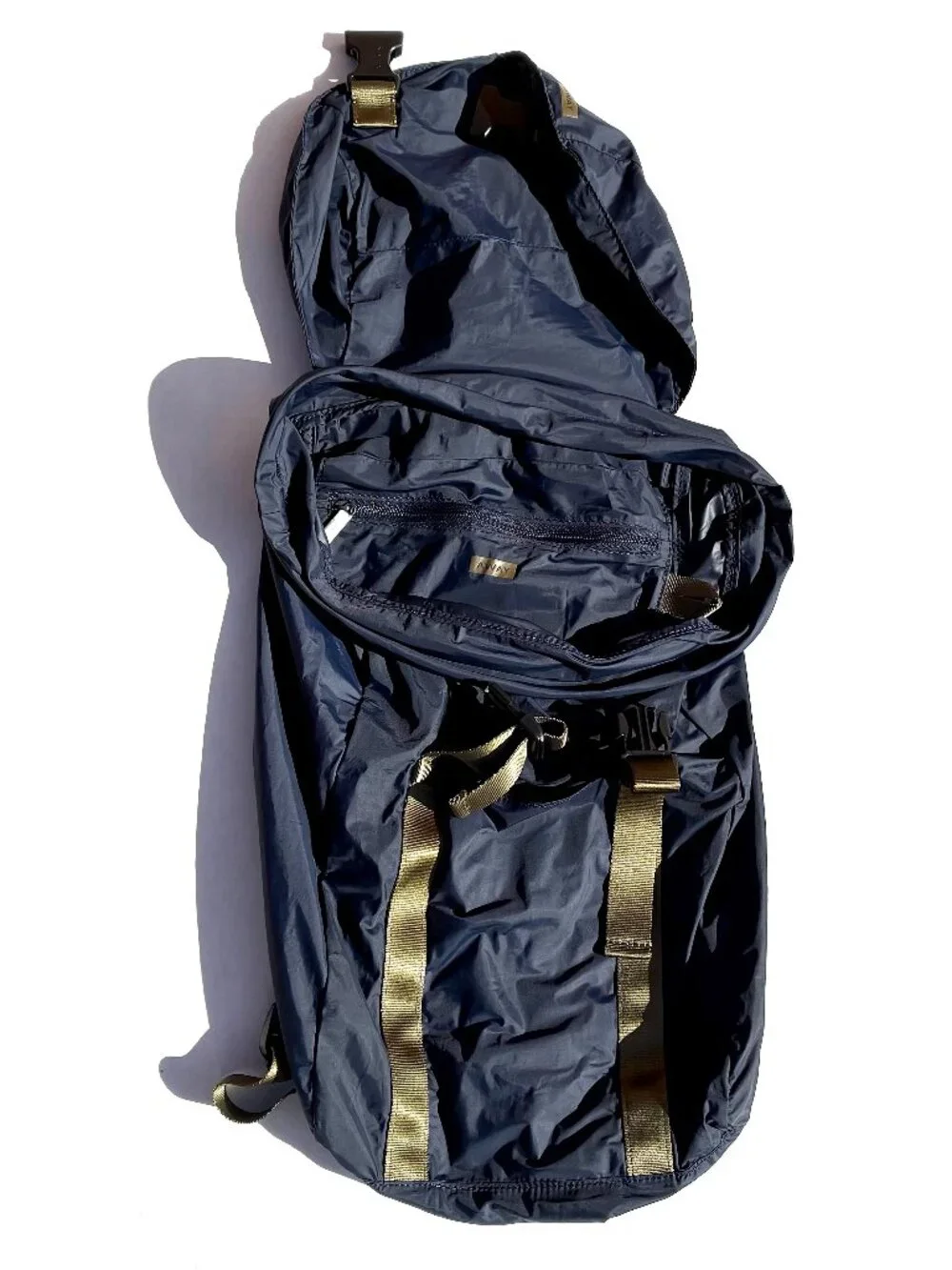 Away Packable Water-Resistant Backpack, Navy/Tan - Picture 6 of 9